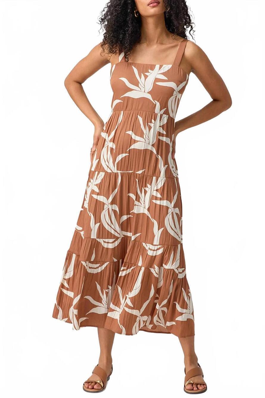 NEW SANCTUARY watching sunset tiered midi dress in first bloom